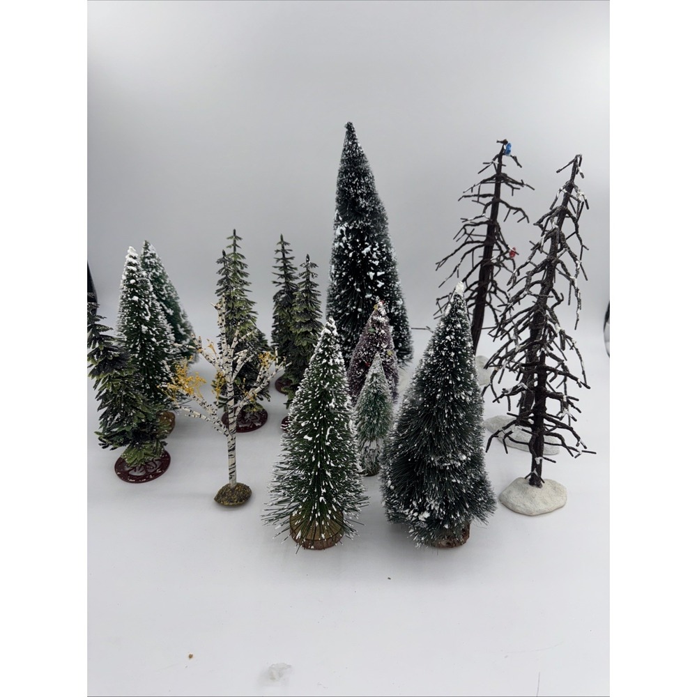 Lot of 16 Christmas Village & Fall Time Trees - Various Sizes
